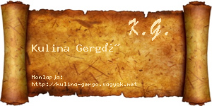 Kulina Gergő névjegykártya